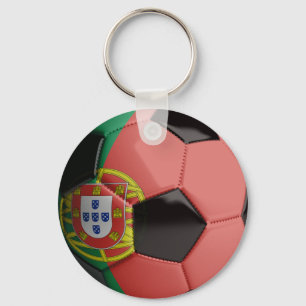 Porte-clés Ballon de football de drapeau du Portugal