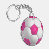 Porte-clés Ballon de football rose (Devant gauche)