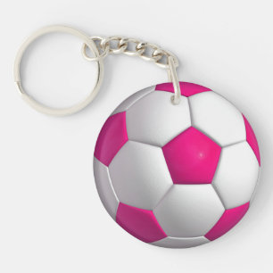 Porte-clés Ballon de football rose