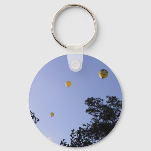 Porte-clés Ballons À Air Chaud À Travers Les Arbres (Recto)