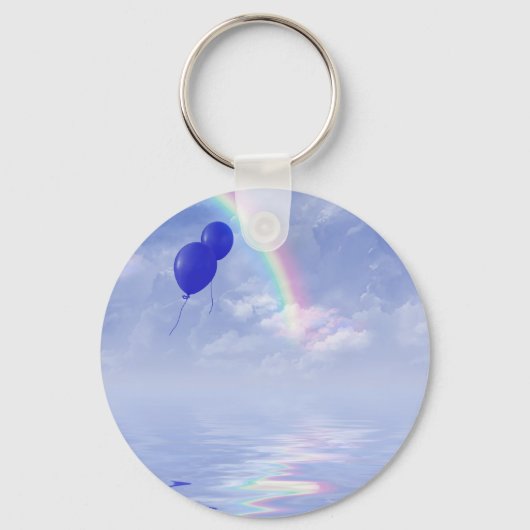 Porte-clés ballons bleus en arc-en-ciel (Recto)