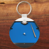 Porte-clés Ballons de billard sur Billard à flancs bleus Tabl (Recto)