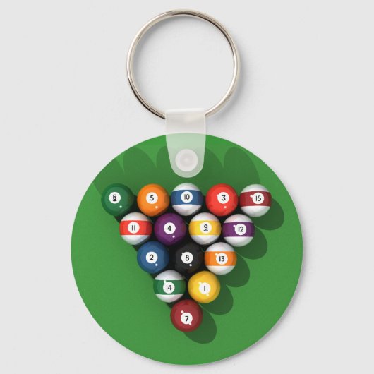 Porte-clés Ballons de billard sur Green Fet : (Recto)