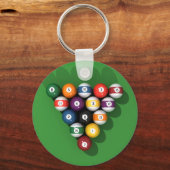 Porte-clés Ballons de billard sur Green Fet : (Recto)