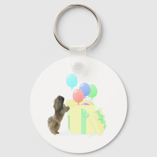 Porte-clés Ballons de célébration de Pékinois (Recto)