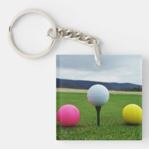 Porte-clés Ballons de golf JAUNE, ROSE ET BLANC
