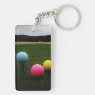 Porte-clés Ballons de golf JAUNE, ROSE ET BLEU