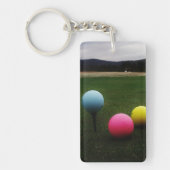 Porte-clés Ballons de golf JAUNE, ROSE ET BLEU (Devant)