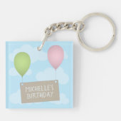 Porte-clés Ballons et étiquette Porte - clé d'anniversaire (Dos)