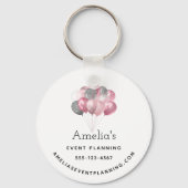 Porte-clés Ballons parties scintillant rose et argent - Affai (Recto)