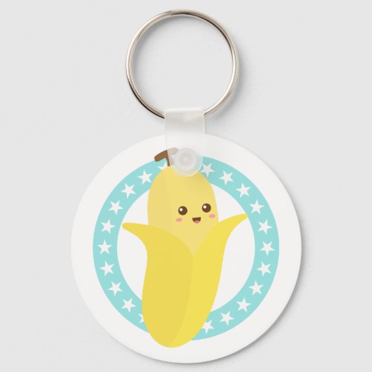 Porte-clés Banane Fruit Mignonne et Heureuse (Recto)