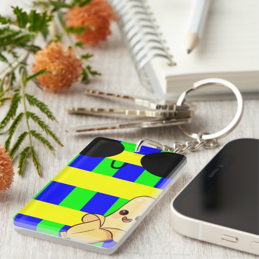 Porte-clés Banane mignonne avec coutures mignonnes (Devant droit)