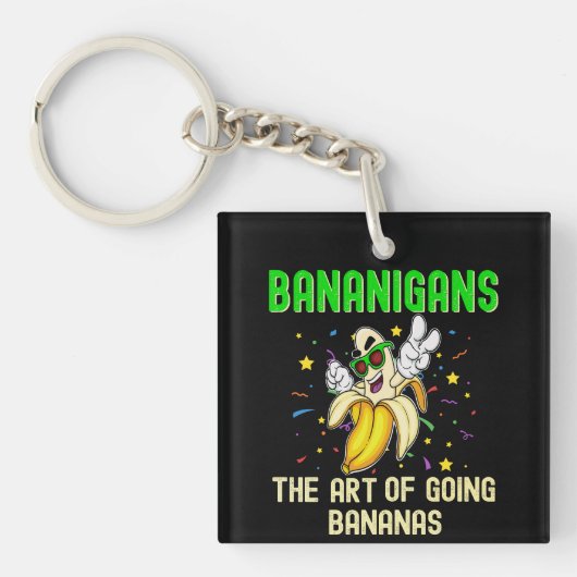 Porte-clés Bananigans Go Bananes, Fruits Jaunes Cool (Devant)