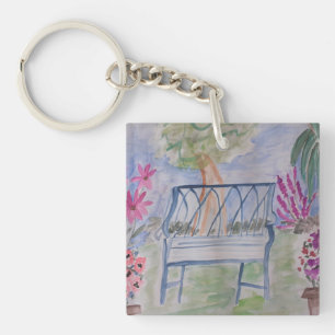 Porte-clés Banc d'été en acrylique
