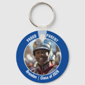 Porte-clés Bande Bleue Marche Photo Fier Parent (Recto)