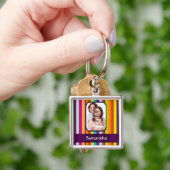 Porte-clés Bande de bonbons multicolore (main)