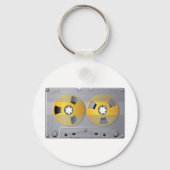 Porte-clés Bande de cassette Illustration musique Vintage Lov (Verso)