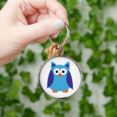 Porte-clés Bande dessinée bleue de hibou (Main)
