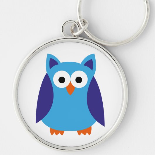 Porte-clés Bande dessinée bleue de hibou (Devant)