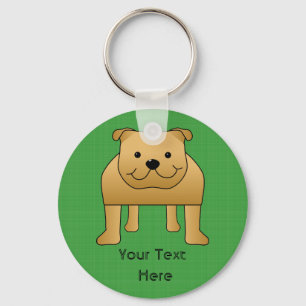 Porte-clés Bande dessinée mignonne de chien. Bouledogue roug