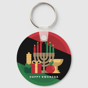 Porte-clés bande diagonale Happy Kwanzaa