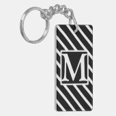 Porte-clés Bande diagonale noire SF Monogramme (Devant gauche)