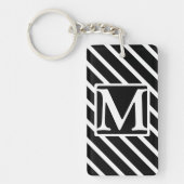 Porte-clés Bande diagonale noire SF Monogramme (Devant)