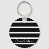 Porte-clés Bande noire et blanche moderne (Recto)