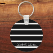 Porte-clés Bande noire et blanche moderne (Recto)