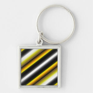 Porte-clés Bandes arc-en-ciel blanc jaune