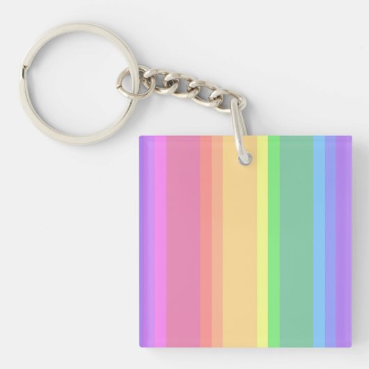 Porte-clés Bandes arc-en-ciel pastel (Devant)