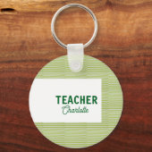Porte-clés Bandes blanches vert citron professeur nom c (Recto)