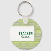 Porte-clés Bandes blanches vert citron professeur nom c (Verso)