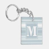 Porte-clés Bandes bleu glace monogramme (Devant gauche)