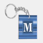Porte-clés Bandes bleu monogramme (Devant gauche)