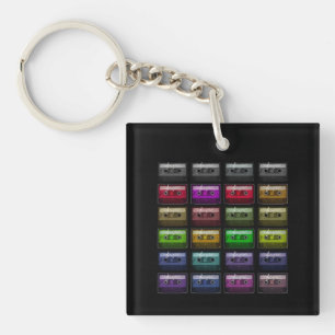 PORTE-CLÉS BANDES CASSETTES AMATEUR DE MUSIQUE RÉTRO