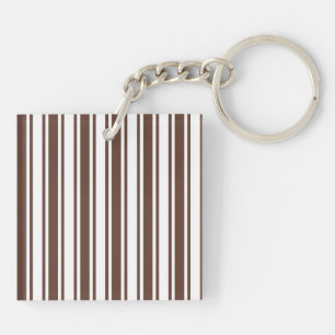 Porte-clés Bandes de bonbons brun et blanc chocolat