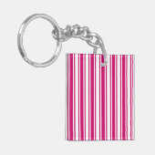 Porte-clés Bandes de bonbons cerises et blanches (Devant gauche)