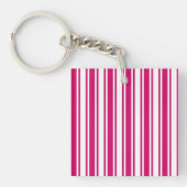 Porte-clés Bandes de bonbons cerises et blanches (Devant)