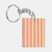Porte-clés Bandes de bonbons corail et jaune (Devant gauche)