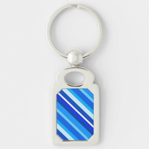 Porte-clés Bandes de bonbons en couche - cobalt et bleu pâle