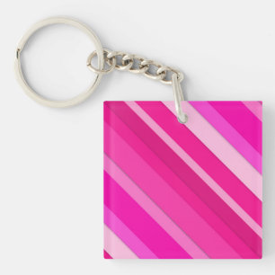 Porte-clés Bandes de bonbons en couches - rose et fuchsia