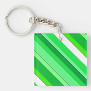 Porte-clés Bandes de bonbons en couches - vert émeraude et bl