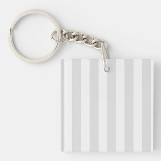 Porte-clés Bandes de bonbons gris clair et blanc (Devant)