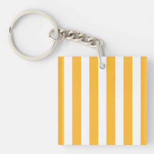 Porte-clés Bandes de bonbons jaune et blanc ensoleillé