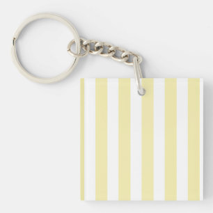 Porte-clés Bandes de bonbons jaunes et blancs
