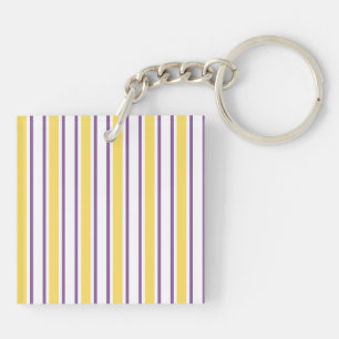 Porte-clés Bandes de bonbons jaunes, violets et blancs