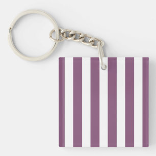 Porte-clés Bandes de bonbons mauves et blanches