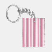 Porte-clés Bandes de bonbons roses et blanches (Devant gauche)