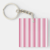 Porte-clés Bandes de bonbons roses et blanches (Devant)